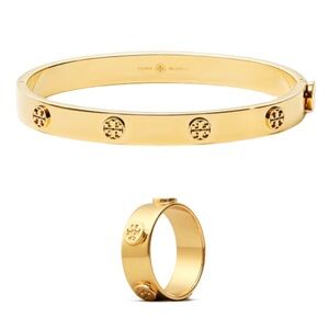 🆕 TORY BURCH • Miller Delicate Logo Ring Bracelet Set Includes Tory Burch Pouch